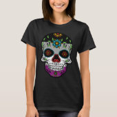 Cute asexual proud flag sugar skull tシャツ (正面)