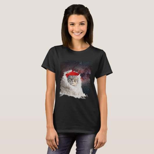 Cute Astro Space Cat In Universe Tシャツ (正面フル)