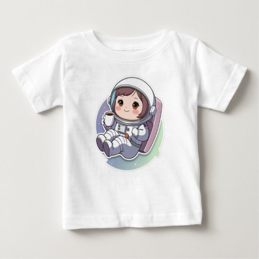 Cute Astronaut ベビーTシャツ (正面)
