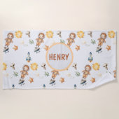 Cute Astronaut and Adorable Space Adventure ビーチタオル (正面)