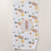 Cute Astronaut and Adorable Space Adventure ビーチタオル (正面)