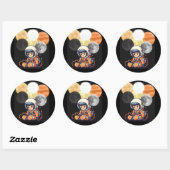 Cute Astronaut and Planets Sticker ラウンドシール (シート)