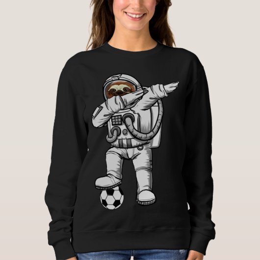Cute Astronaut Astronomy Dabbing Sloth  Galaxy Soc スウェットシャツ (正面)