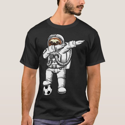Cute Astronaut Astronomy Dabbing Sloth  Galaxy Soc Tシャツ (正面)