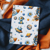 Cute Astronaut Cat Blast Off Space 1st Birthday 招待状