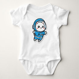 Cute Astronaut Cat Custom Photo Baby Bodysuit ベビーボディスーツ