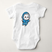 Cute Astronaut Cat Custom Photo Baby Bodysuit ベビーボディスーツ (裏面)