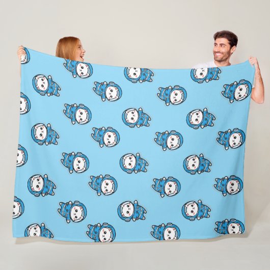 Cute Astronaut Cat Custom Photo Fleece Blanket フリースブランケット (インサイチュ)