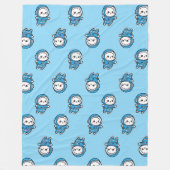 Cute Astronaut Cat Custom Photo Fleece Blanket フリースブランケット (正面)