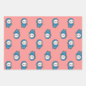 Cute Astronaut Cat Custom Photo Wrapping Paper ラッピングペーパーシート (正面2)