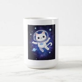 Cute Astronaut Cat in Space コーヒーマグカップ