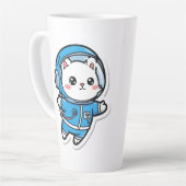 Cute Astronaut Cat Kawaii  カフェラテマグ (左アングル)