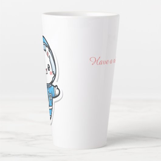 Cute Astronaut Cat Kawaii  カフェラテマグ (正面)