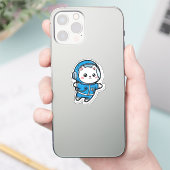 Cute Astronaut Cat Kawaii Sticker シール (スマートフォン)