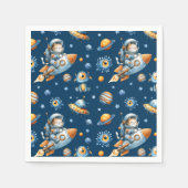 Cute Astronaut Cat Outer Space Galaxy Pattern  スタンダードカクテルナプキン (正面)