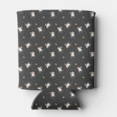 Cute astronaut cat pattern with black background 缶クーラー (裏面)