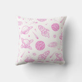 Cute Astronaut Cat Space Pattern Personalized Kids クッション (裏面)