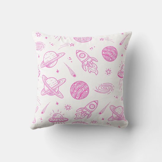 Cute Astronaut Cat Space Pattern Personalized Kids クッション (裏面)