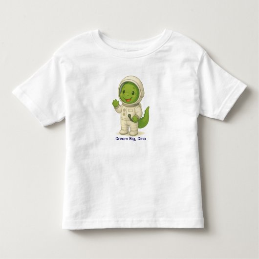 Cute Astronaut Dinosaur – Dino Jobs トドラーTシャツ (正面)