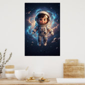 Cute Astronaut Kid | Space Adventure Art Poster ポスター (キッチン)