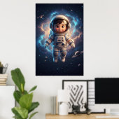 Cute Astronaut Kid | Space Adventure Art Poster ポスター (ホームオフィス)