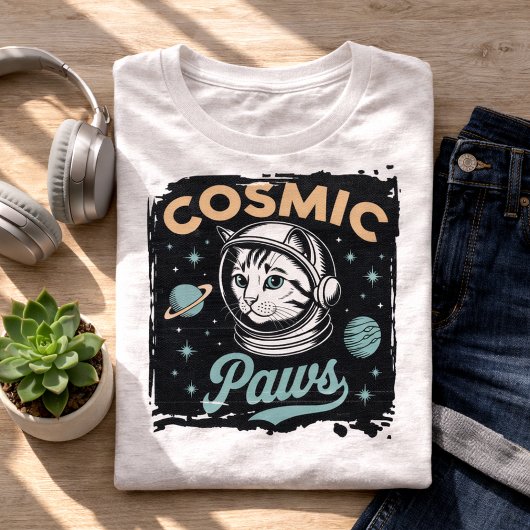 Cute Astronaut Kitty Cat トライブレンドＴシャツ