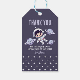  Cute Astronaut Outer Space Birthday Thank You ギフトタグ