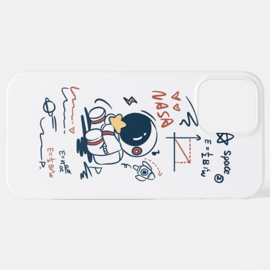  Cute Astronaut Space Cartoon iPhone Case iPhoneケース (裏面横)