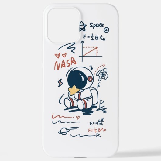  Cute Astronaut Space Cartoon iPhone Case iPhoneケース (裏面)