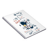 Cute Astronaut Space Cartoon Spiral Notebook ノートブック (右側)