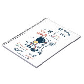 Cute Astronaut Space Cartoon Spiral Notebook ノートブック (左側)