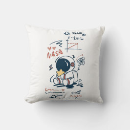 Cute Astronaut Space Cartoon Throw Pillow クッション