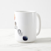 Cute Astronaut Space Cat Floating in Galaxy with P コーヒーマグカップ (正面右)