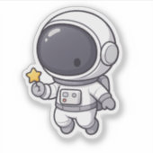 Cute Astronaut Sticker | Kawaii Space Character シール (正面)