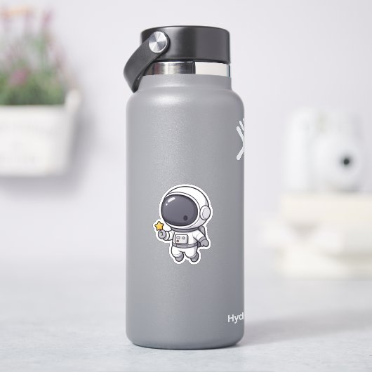 Cute Astronaut Sticker | Kawaii Space Character シール (HydroFlask)