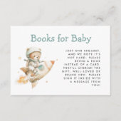 Cute Astronaut Teddy Bear Books for Baby Shower エンクロージャーカード (正面)