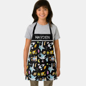 Cute Astronauts in Space Doodles Kids Personalised エプロン (インサイチュ)