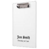 Cute Attorney at Law Personalized Name Clipboard  クリップボード (左)