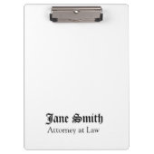 Cute Attorney at Law Personalized Name Clipboard  クリップボード (正面)