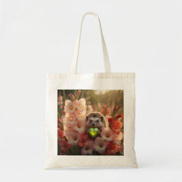 Cute August Hedgehog with Peridot Heart トートバッグ