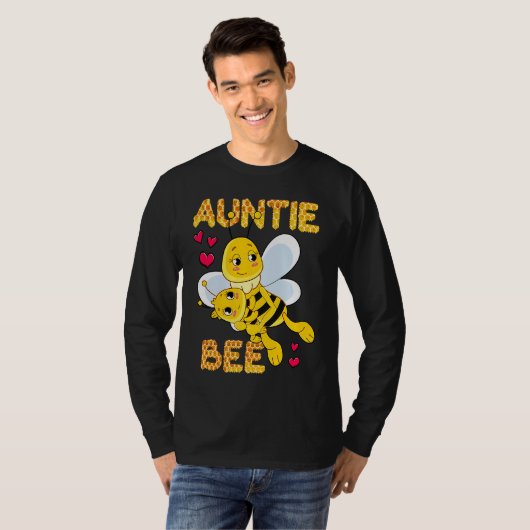 Cute Auntie Bee Mother's Day Beekeeper Matching Fa Tシャツ (正面フル)