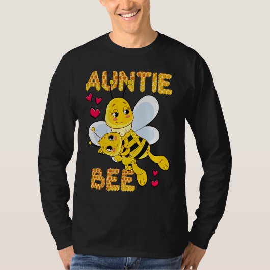Cute Auntie Bee Mother's Day Beekeeper Matching Fa Tシャツ (正面)