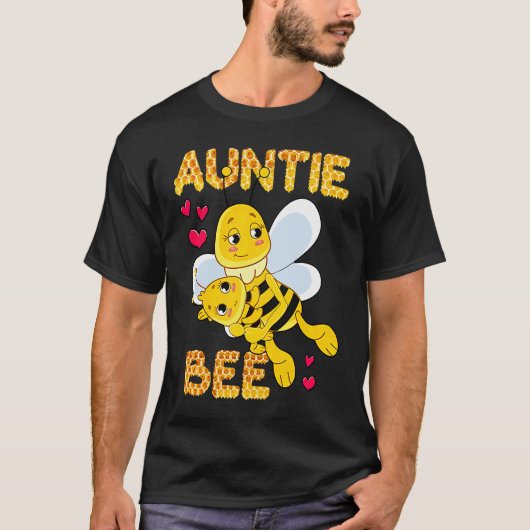 Cute Auntie Bee Mother's Day Beekeeper Matching Fa Tシャツ (正面)