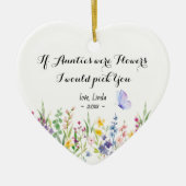 Cute auntie personalized keepsake floral セラミックオーナメント (正面)