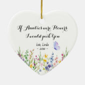 Cute auntie personalized keepsake floral セラミックオーナメント (裏面)