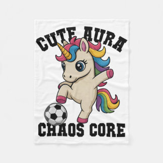 Cute Aura Soccer Unicorn Chaos Core Just Girl Who  フリースブランケット
