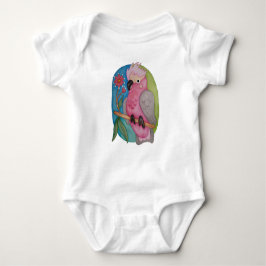 Cute Australian baby animal Galah on baby romper ベビーボディスーツ