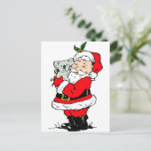 Cute Australian Christmas Santa with koala シーズンポストカード (スタンド正面)