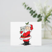 Cute Australian Christmas Santa with koala シーズンポストカード (スタンド正面)