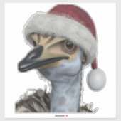 Cute Australian Emu Wearing A Festive Holiday Hat シール (シート)